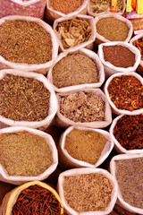 HERBS AND SPICES IN MOROCCAN MARKET