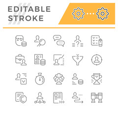 Set line icons of recruiting