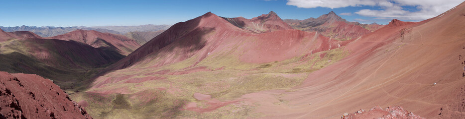 Red valley in rainbow mountain, 3 hours away from Cusco, Peru