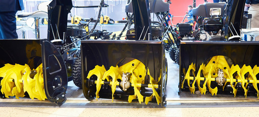 Snow blowers in shop