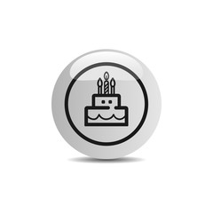 Birthday icon in a button on a white background