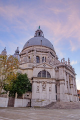 Fototapeta na wymiar Scenic view of Basilica of Santa Maria dela Salute in ancient touristic town Venice in Italy