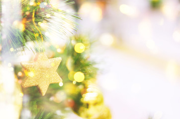 Christmas tree background.  Free space for text.