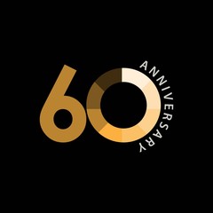 60 Year Anniversary Vector Template Design Illustration