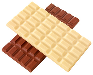 WHITE AND MILK CHOCOLATE BARS CUT OUT