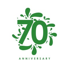 70 Year Anniversary Vector Template Design Illustration