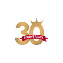 30 Year Anniversary Vector Template Design Illustration