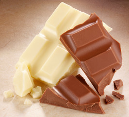 MILK AND WHITE CHOCOLATE PIECES