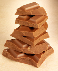 STACK OF MILK CHOCOLATE PIECES