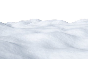 White snowy field, isolated on white background - obrazy, fototapety, plakaty