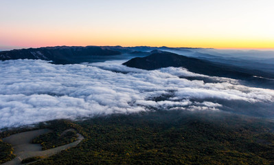 Sunset in the Crimean mountains