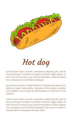 Hot Dog Junk Food Poster Meal Vector illustration