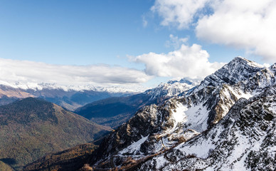 Snow-covered mountains, Rose peak, Sochi, Russia