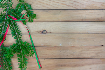 Greenery and ribbon left side border with copy space
