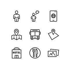 Simple Set of Travel Related Vector Line Icons. Contains such Icons as Luggage, Sunglasses and more. Editable Stroke. 48x48 Pixel Perfect