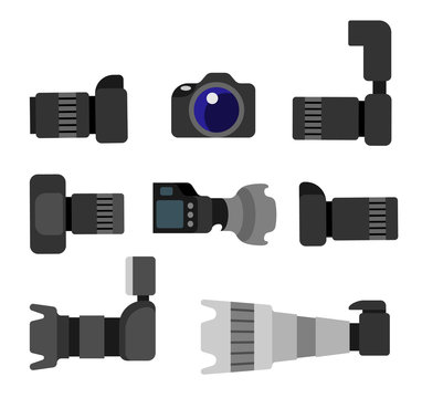 Fototapeta Set High Resolution Action Cameras, Removable Lens