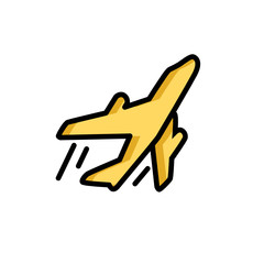 flight icon vector design fill outline style