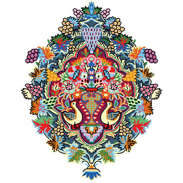 motif, mod&egrave;le, floral, color&eacute; , conception, d&eacute;coration, ornement, oriental, tapie, tissu, art, illustration, mill&eacute;sime, 