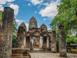 Wat si sawai Temple  At sukhothai historical park,Sukhothai city Thailand