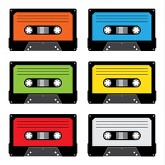 Set di audiocassette colorate