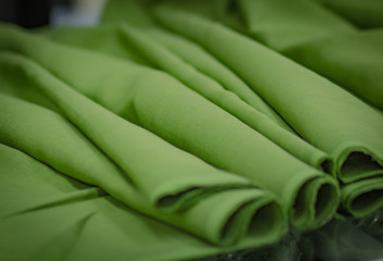 green cloth folds