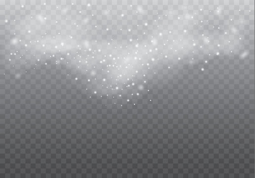 Snow and wind on a transparent background. White gradient decorative element.vector illustration. winter and snow with fog. wind and fog.