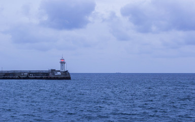 Lighthouse in the Crimea in Yalta on the Black Sea coast