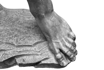 plaster limb foot feet with fingers, body part