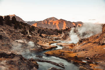 Marsh with mountains in the distance