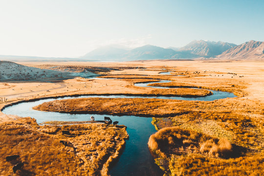 Aerial of the Owens river