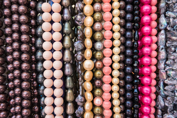 Classic colored beads necklaces.