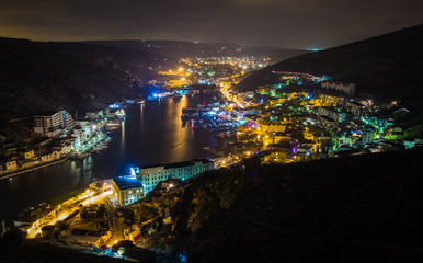 Night landscape in Balaklava, Crimea
