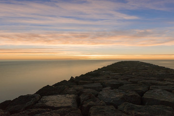 The coast of Benicasim at sunrise, Castellon