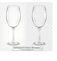 Transparent vector wineglass for light background