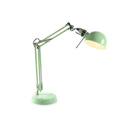 Modern desk lamp on white background. Idea for interior design