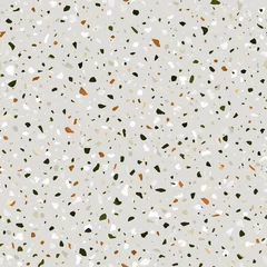 Gardinen Terrazzo flooring vector seamless pattern in earth colors © lalaverock