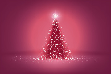 beautiful pink christmas tree of lights