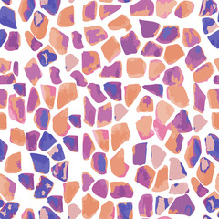Patterno terrazzo-style. Geometric abstract shapes. Vector hand drawn seamless pattern colloring, eps 10