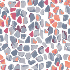 Patterno terrazzo-style. Geometric abstract shapes. Vector hand drawn seamless pattern colloring, eps 10
