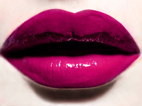 Close up of lips with lipstick