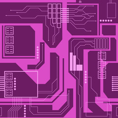 purple circuit seamless background