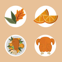 Set of thanksgiving food