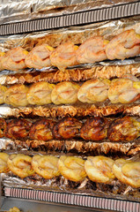 ROASTING CHICKENS ON ROTISSERIE