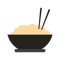 Rice bowl with chopsticks