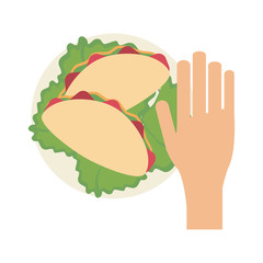 Hand grabbing burrito