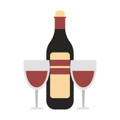 Wine bottle with cups