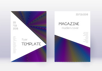 Fototapeta premium Triangle cover design template set. Rainbow abstra