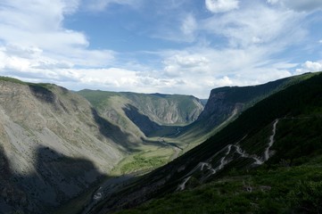 View from the pass Katu-Yaryk. Altai Republic. Siberia