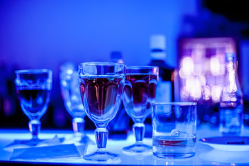 glasses on table