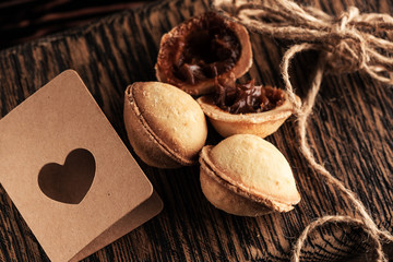 Сookies in the form of a walnut with boiled condensed milk